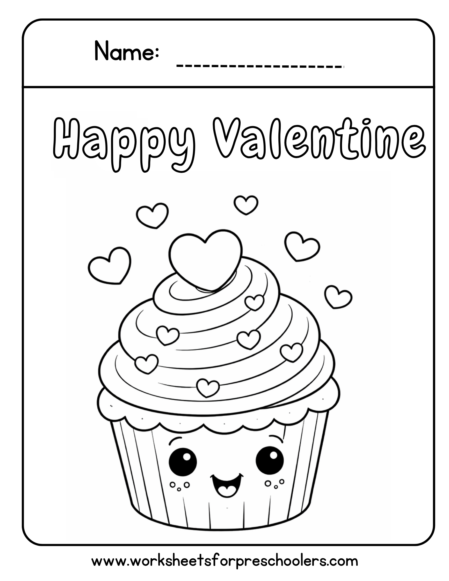 Happy Valentine Coloring Page