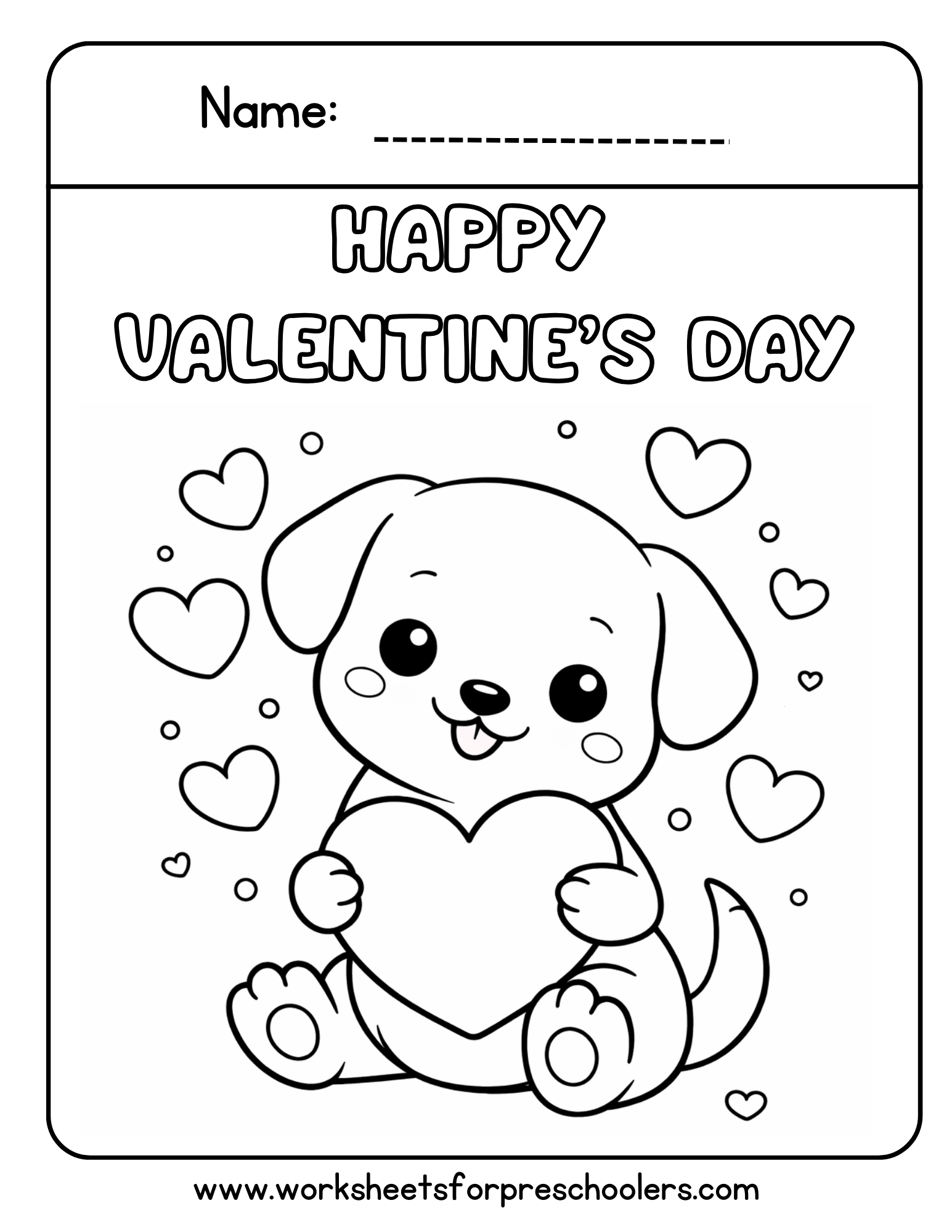 Happy Valentine Day Coloring Page