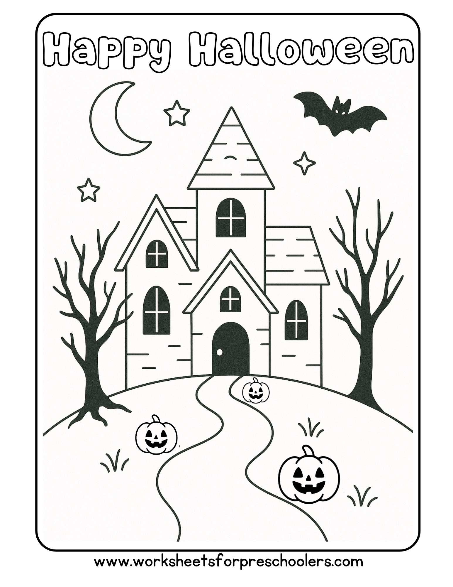 Happy Halloween Coloring Page