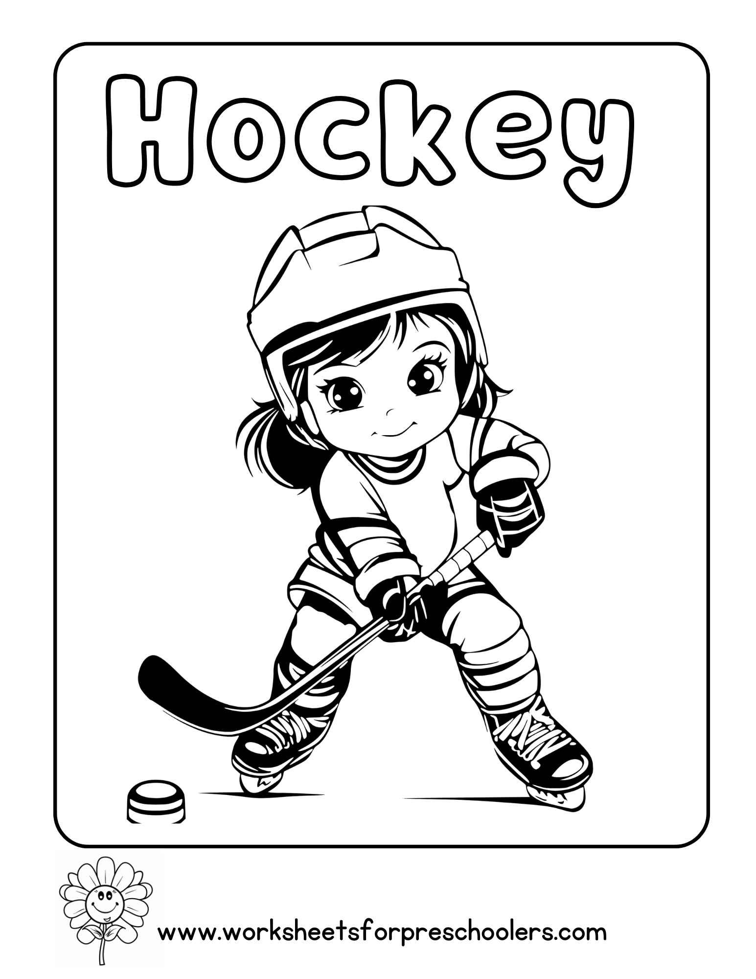 Hockey Player Coloring Page 