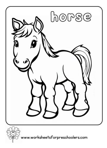 Horse Coloring Page Preschool