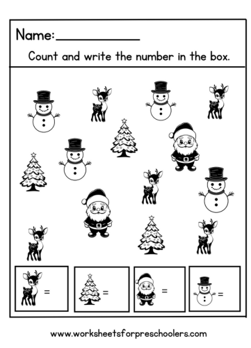 Christmas Counting Worksheet