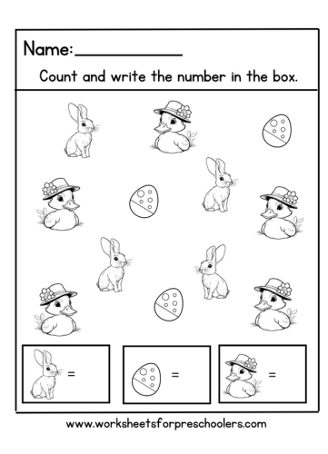 Easter Theme Counting Worksheet