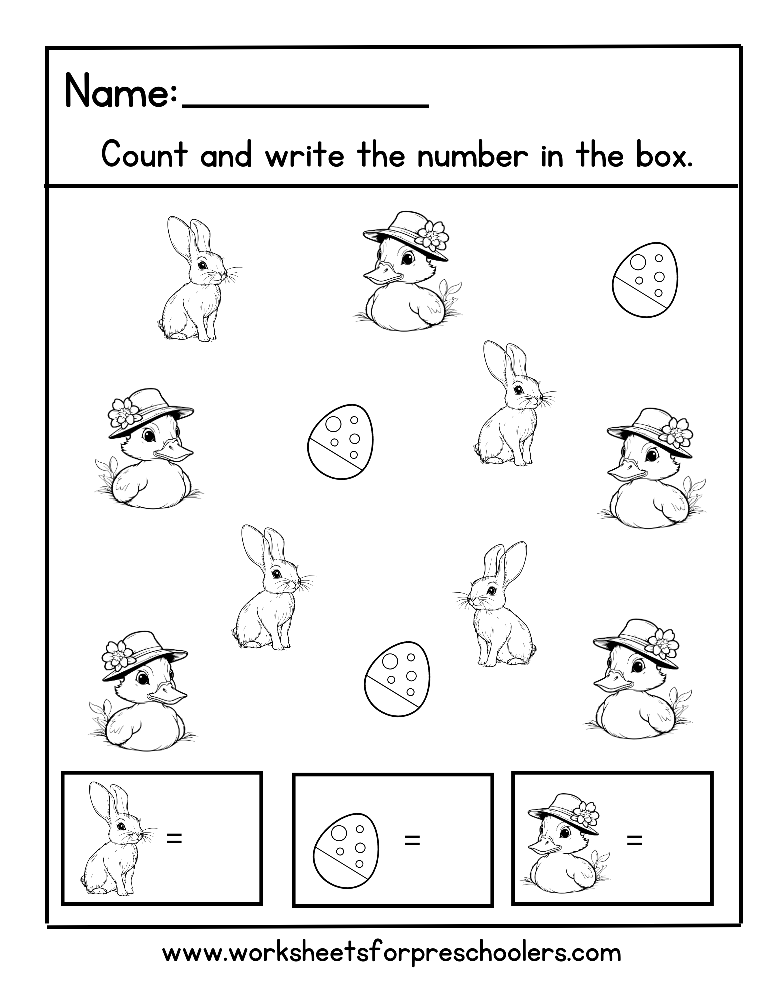 Easter Theme Counting Worksheet Easter Theme Counting Worksheet