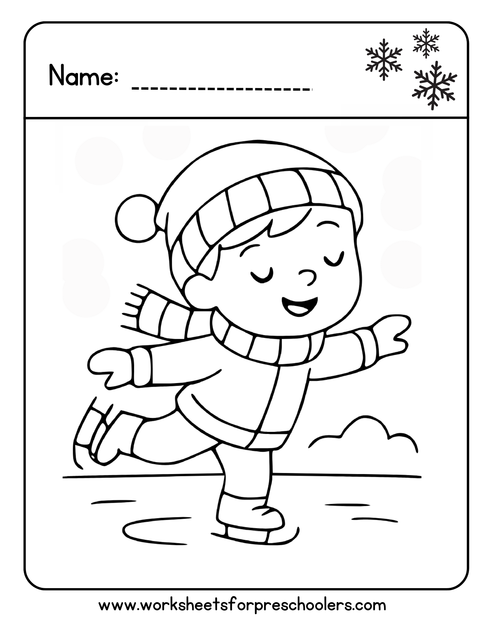 Ice Skating Coloring Page