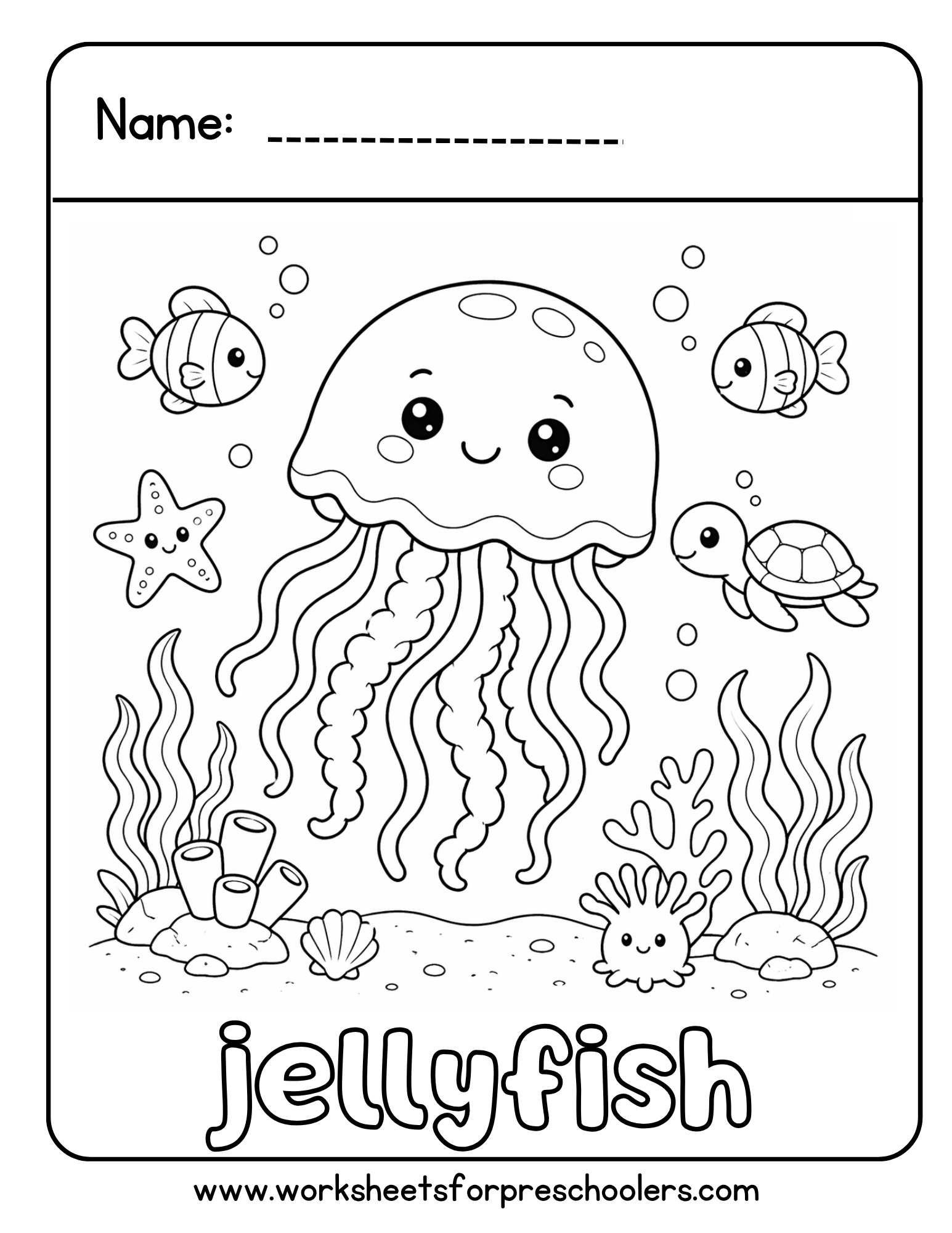 Jellyfish Coloring Page