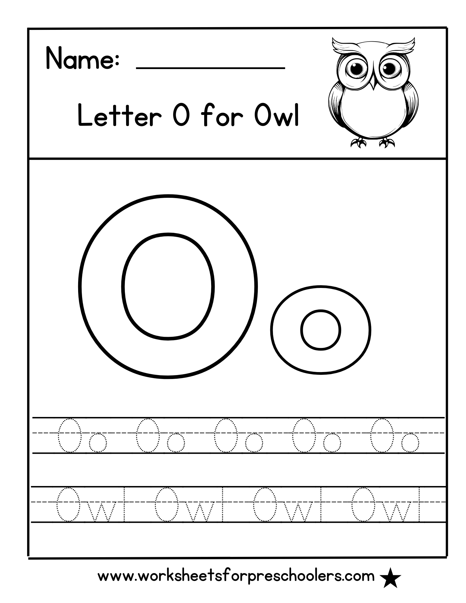 Letter o for Owl Letter o for Owl