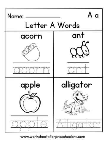 Letter A Worksheet