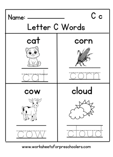 Letter C Worksheet