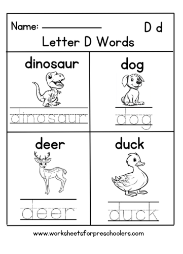 Letter D Worksheet