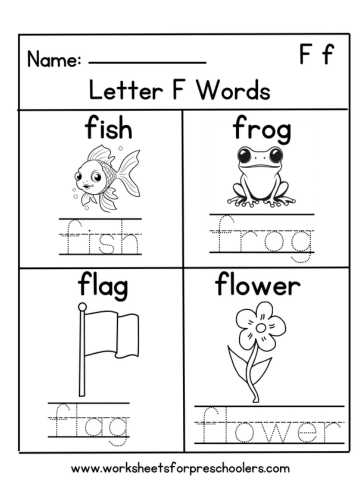 Letter F Activity Worksheet 
