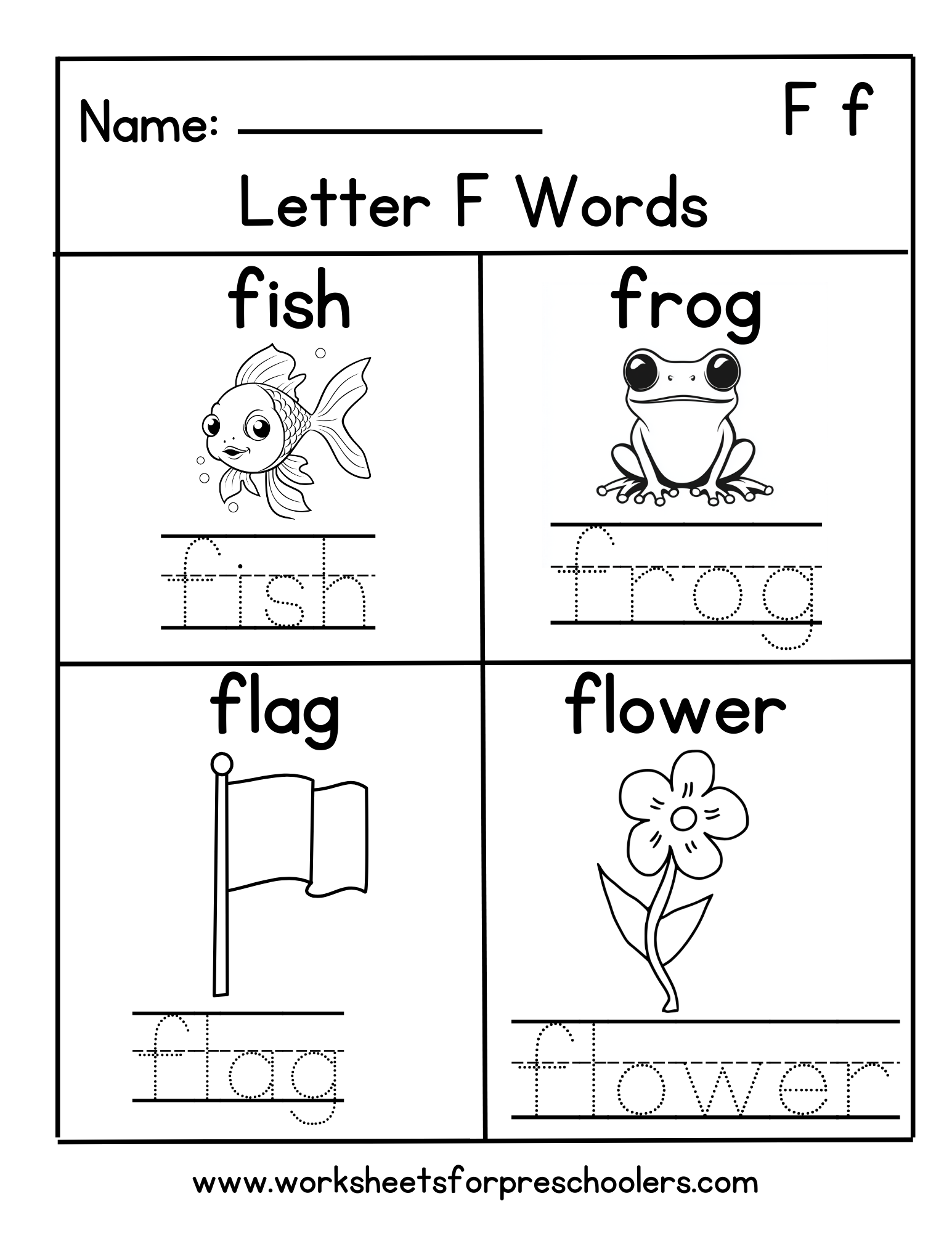 Letter F Activity Worksheet 