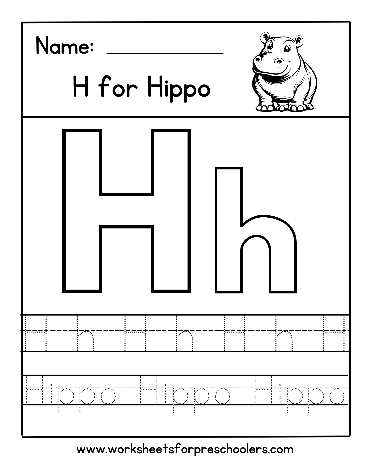 H for Hippo H for Hippo