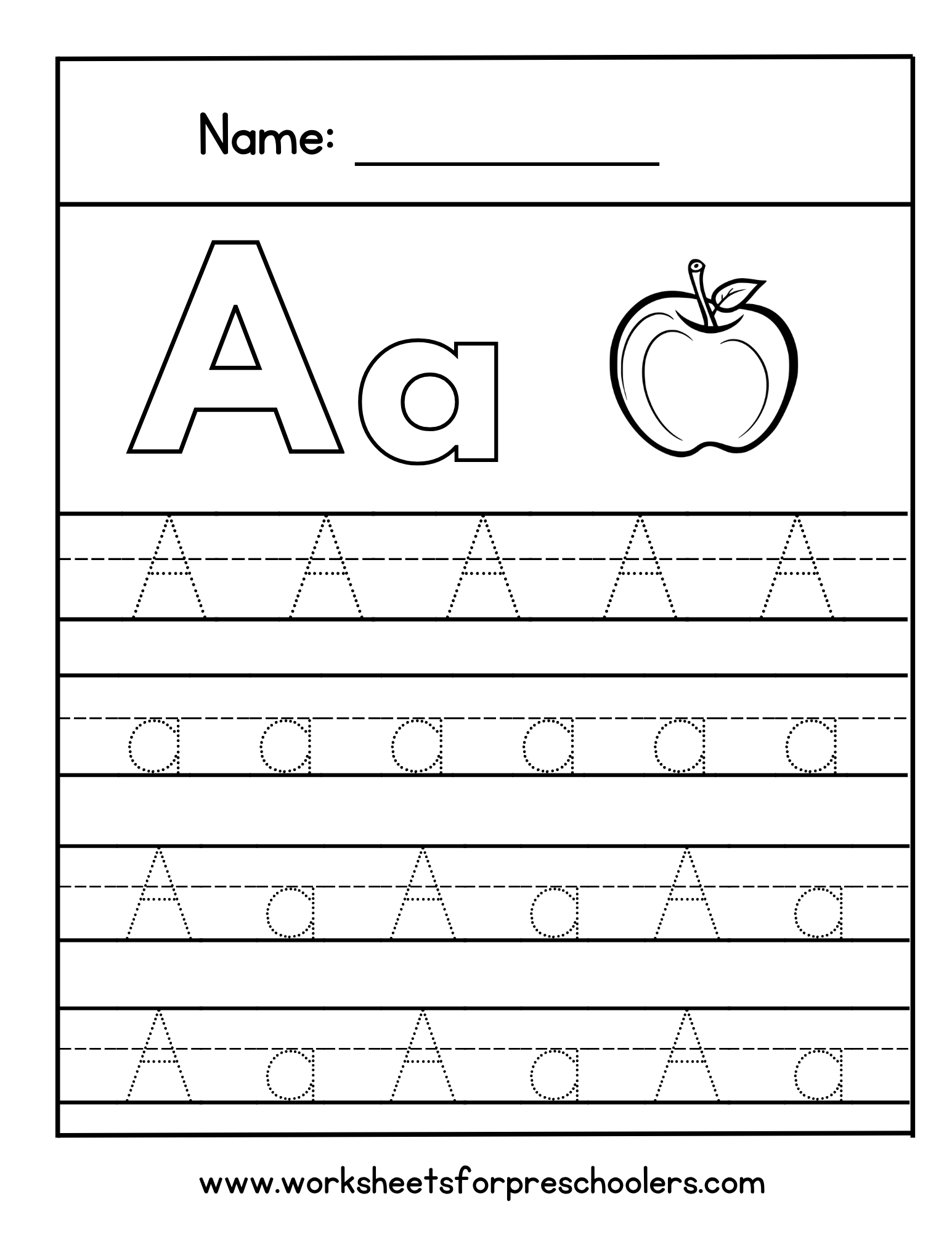 Letter A Worksheet