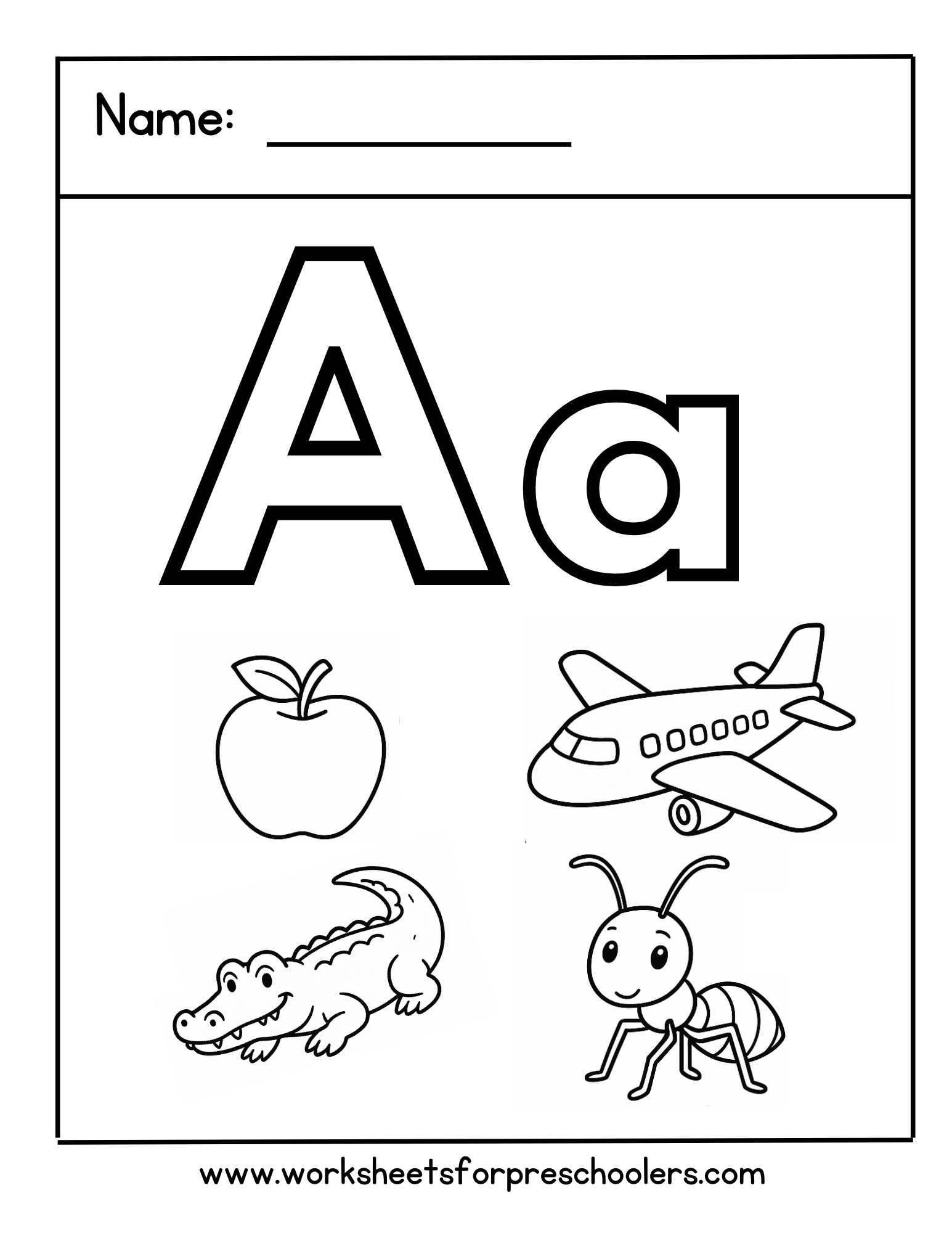 Letter A Coloring Page