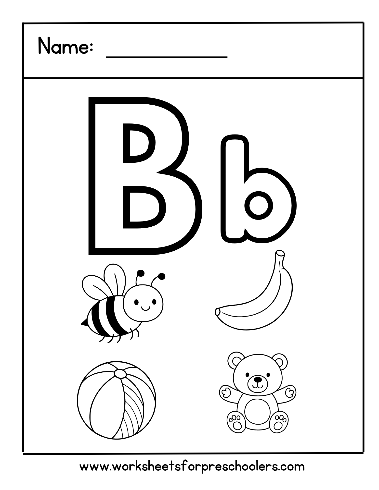 Letter B Coloring Page