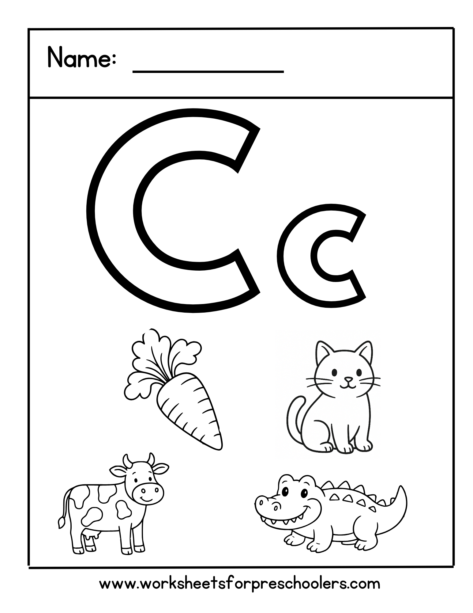 Letter C Coloring Page
