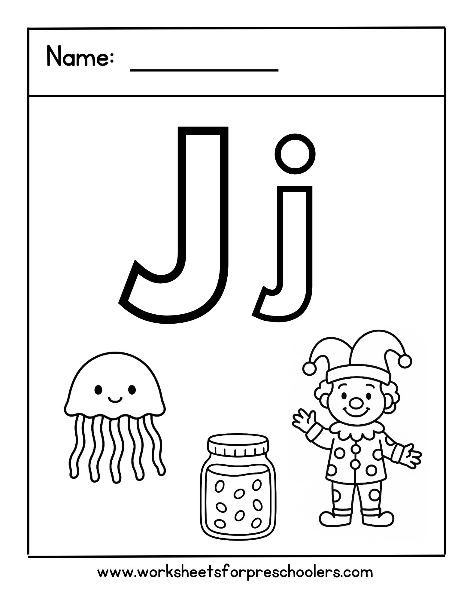 Letter J Coloring Worksheet
