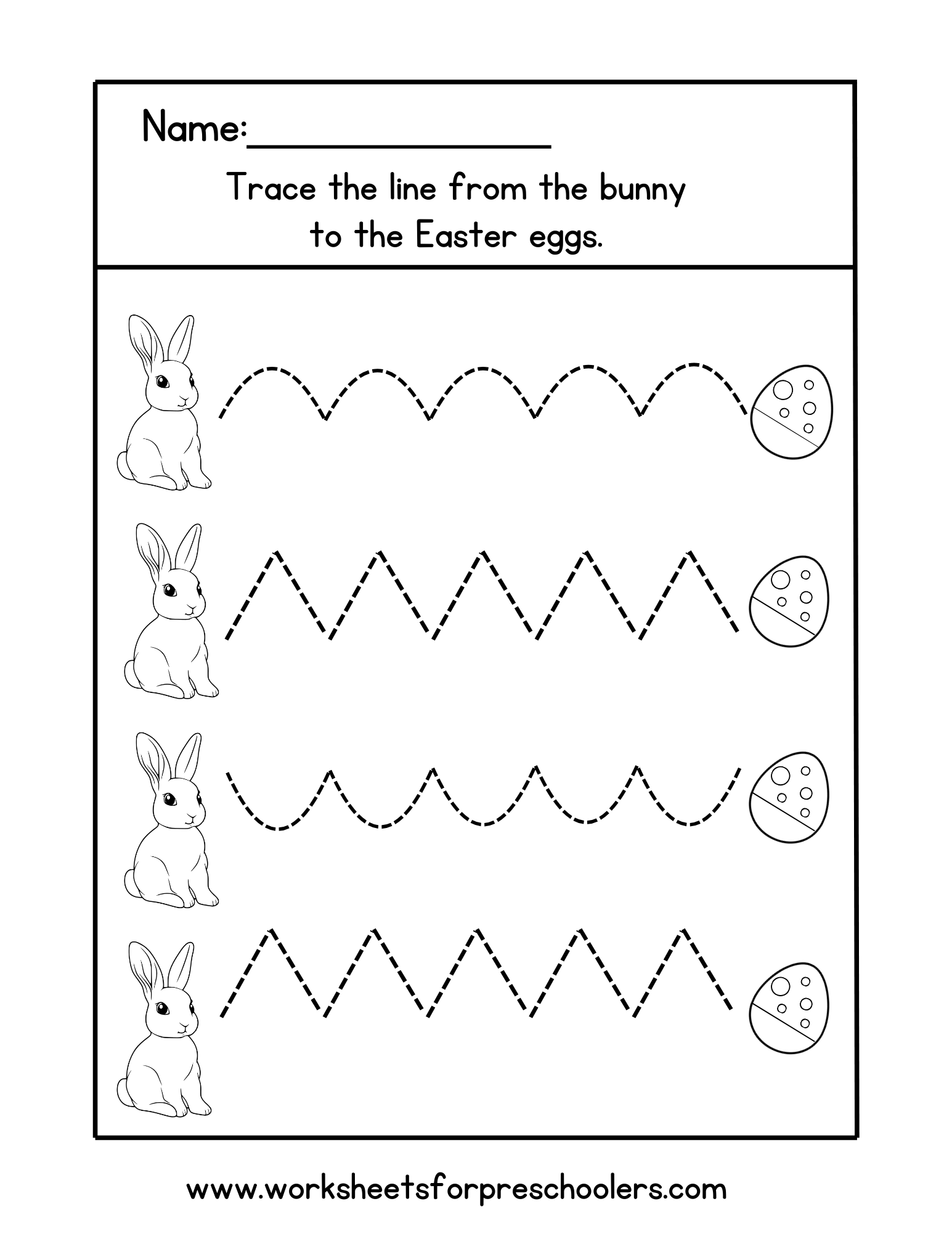 Easter Line Tracing Worksheet Easter Line Tracing Worksheet