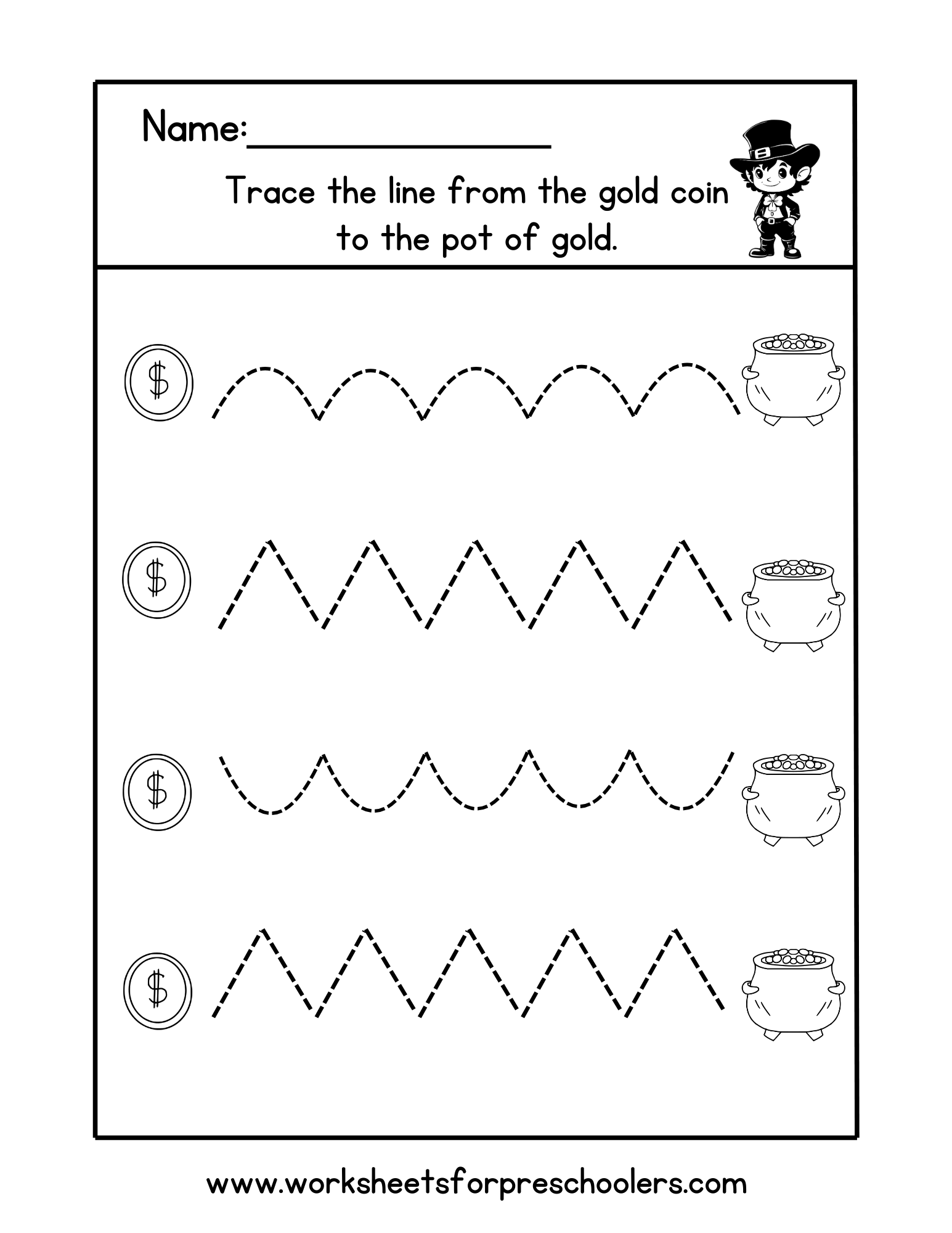 Jungle Animal Line Tracing Worksheet