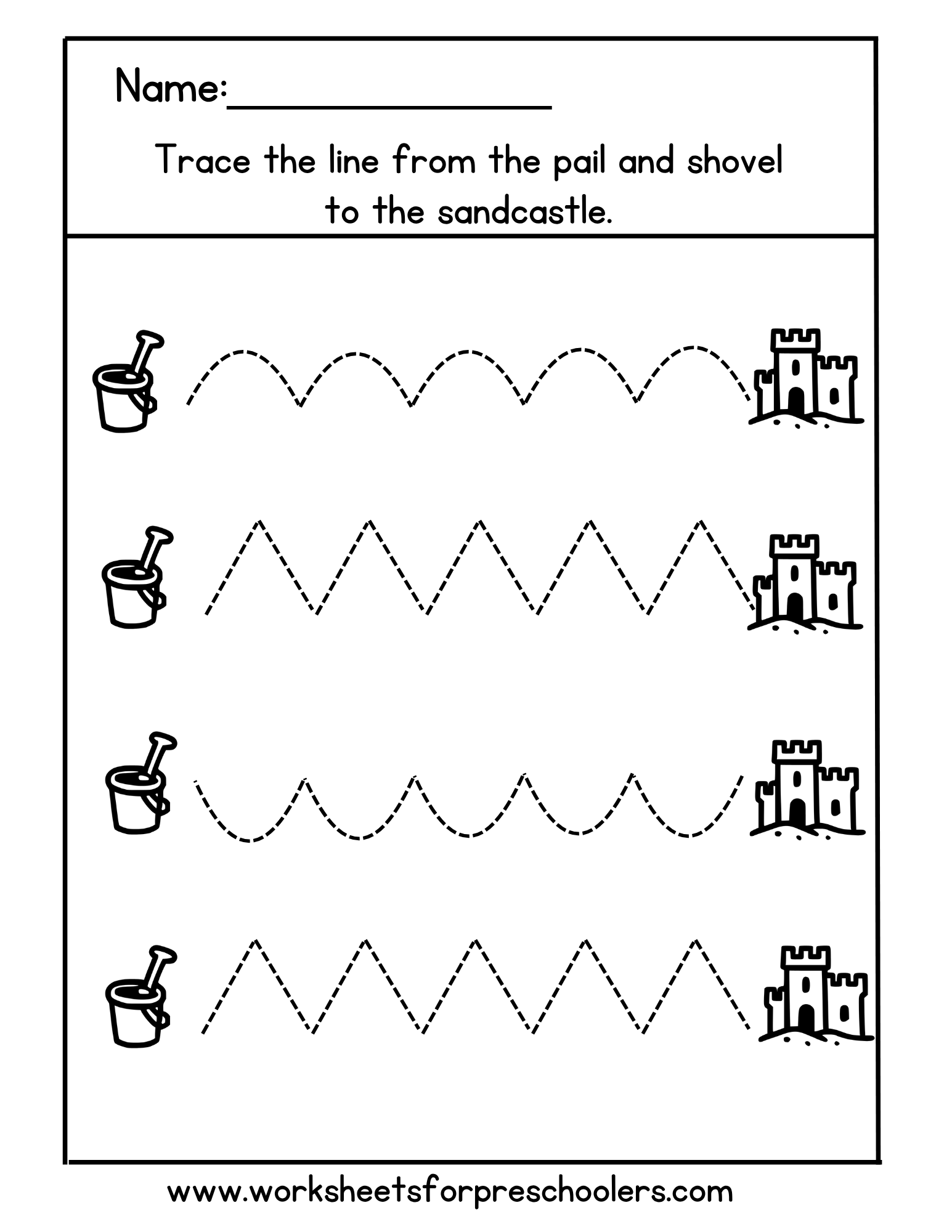 Beach Theme Line Tracing Workshee Beach Theme Line Tracing Workshee