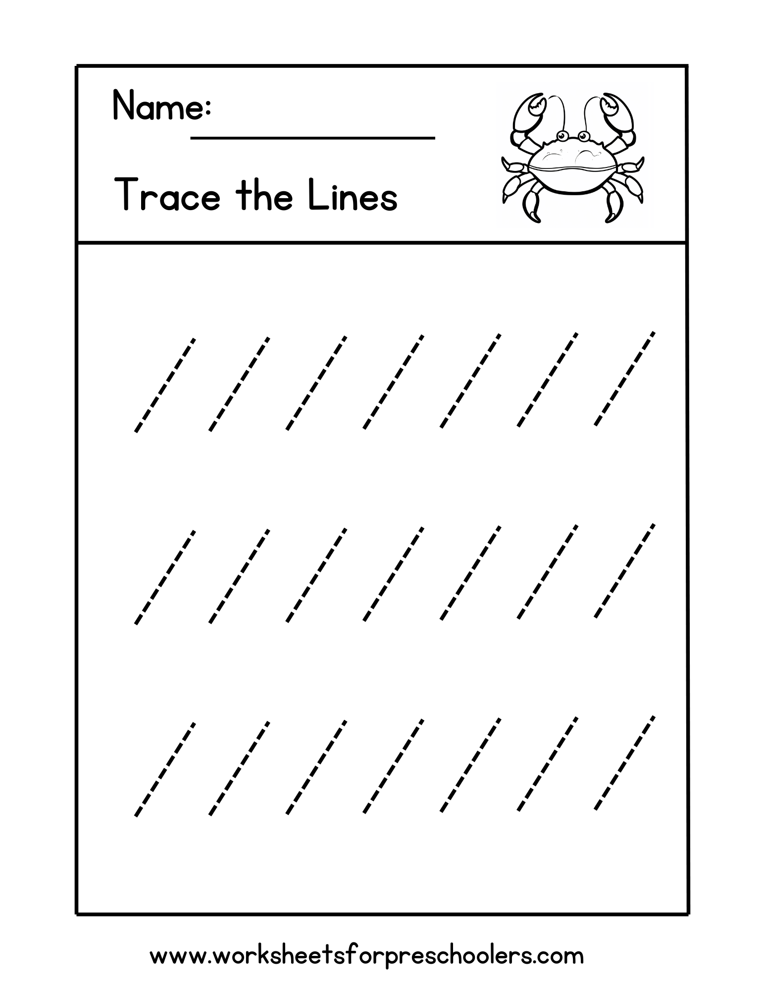 Tracing Slanting Lines Worksheets for Preschool Tracing Slanting Lines Worksheets for Preschool
