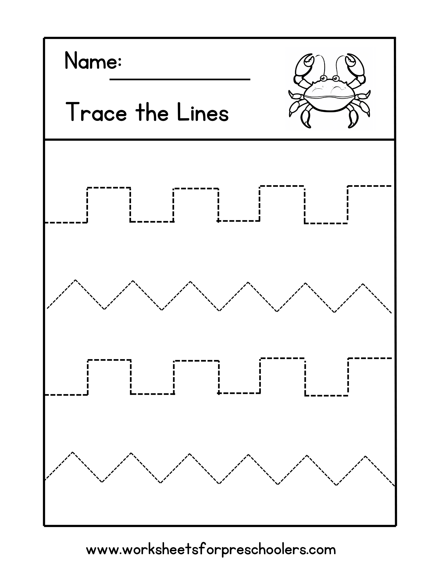 Tracing Straight And Zigzag Lines Worksheet