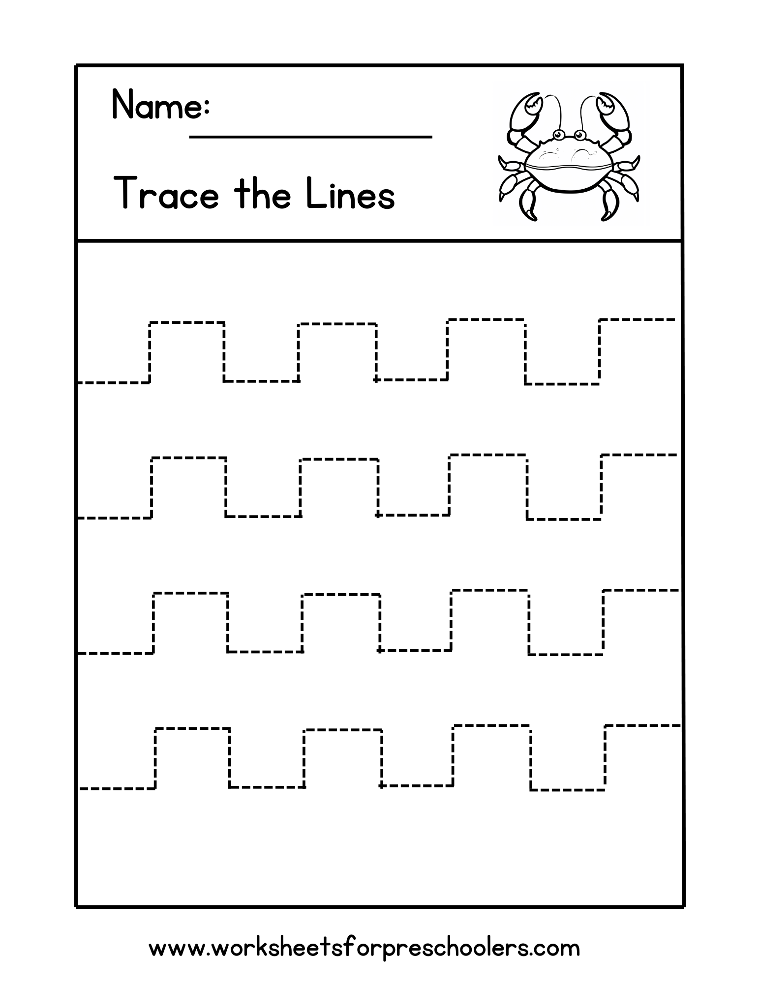 Tracing Straight Lines Worksheet for Preschool Tracing Straight Lines Worksheet for Preschool