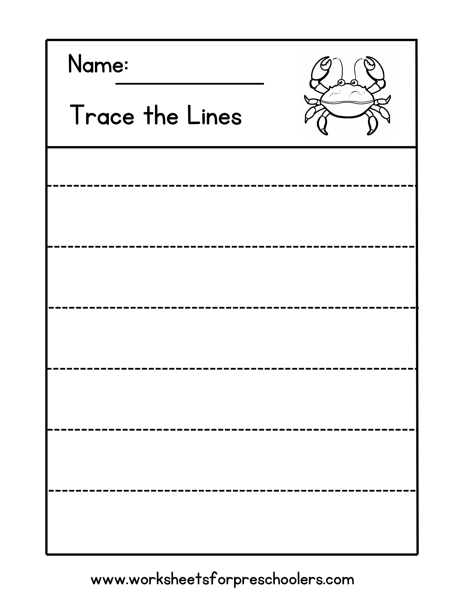 Tracing Horizontal Line Worksheet for Preschool Tracing Horizontal Line Worksheet for Preschool
