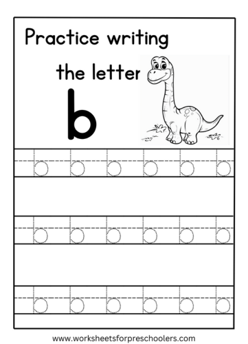 Tracing Lowercase Letter b Worksheet Preschool
