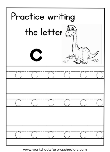 Tracing Lowercase Letter c Worksheet Preschool