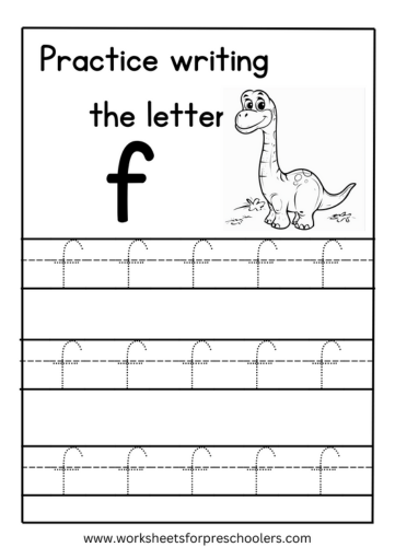 Tracing Lowercase Letter f Worksheet Preschool