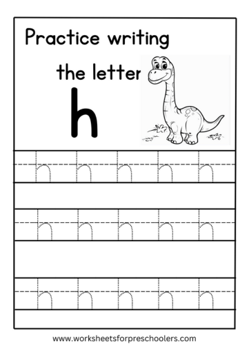 Tracing Lowercase Letter h Worksheet Preschool