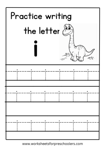 Tracing Lowercase Letter i Worksheet Preschool