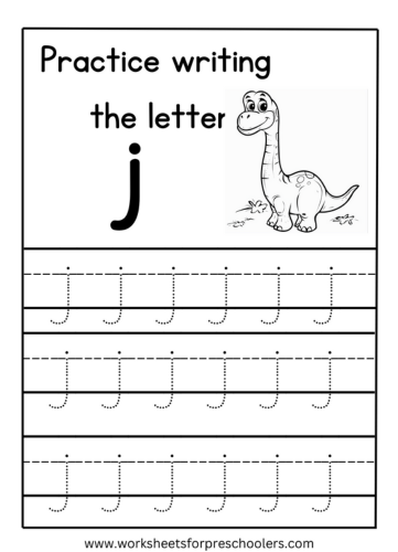 Tracing Lowercase Letter j Worksheet Preschool