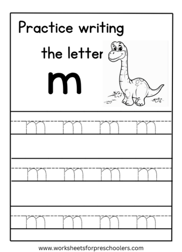 Tracing Lowercase Letter m Worksheet Preschool