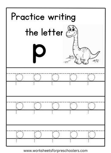 Tracing Lowercase Letter p Worksheet Preschool