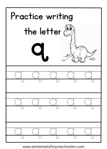 Tracing Lowercase Letter q Worksheet Preschool