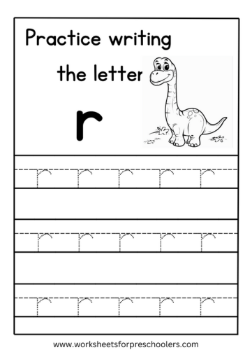 Tracing Lowercase Letter r Worksheet Preschool