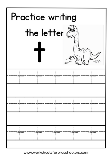 Tracing Lowercase Letter t Worksheet Preschool