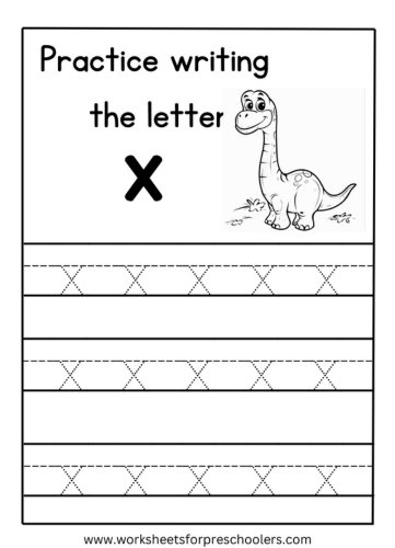 Tracing Lowercase Letter x Worksheet Preschool