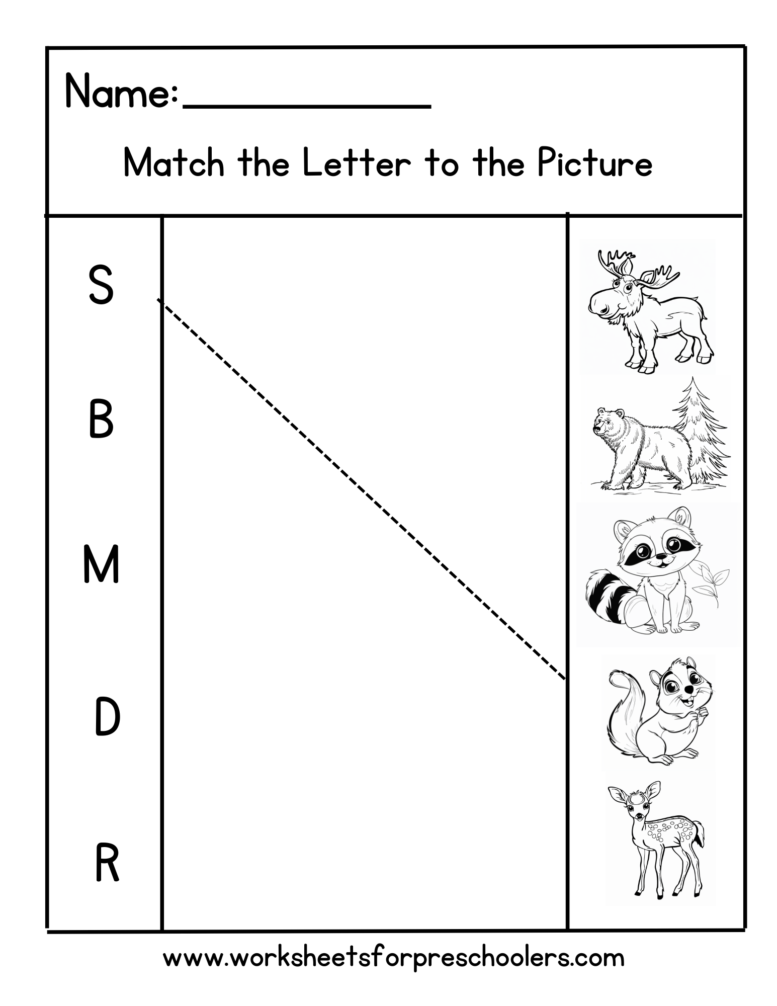 Matching Forest Animal Worksheet Matching Forest Animal Worksheet