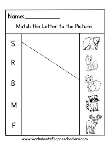 Forest Animal Beginning Sound Worksheet 