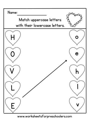 Uppercase to Lowercase Matching Worksheet