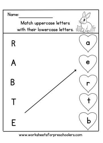 Easter Match Uppercase and Lowercase Letter Worksheet