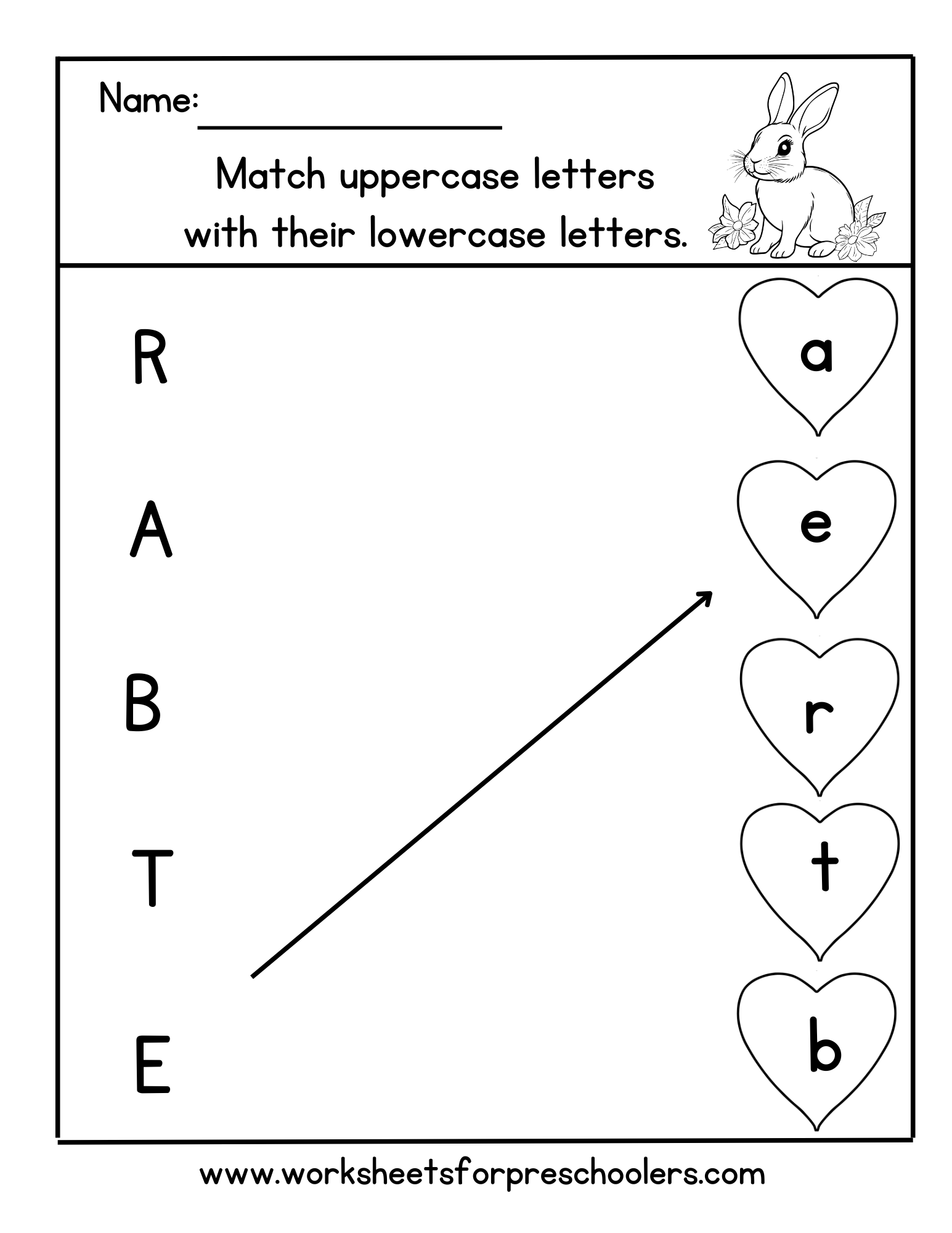  Match Uppercase and Lowercase  Worksheet