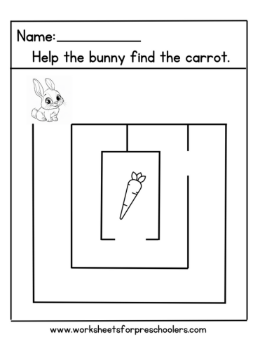 Rabbit Maze Worksheet