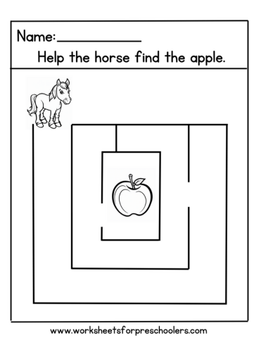 Maze worksheet-horse