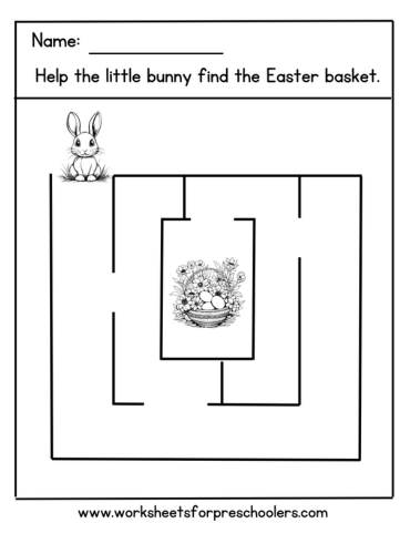 Easter Maze Worksheet Preschool