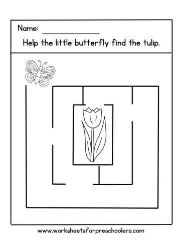 Maze Worksheet for Spring